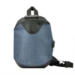 Modrý polyesterový batoh Jessica 678-1 Stredná veľkosť so strieborným kovaním na rameno